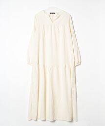 Vネック　マキシ丈ワンピース