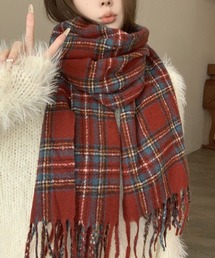 2ly2（トゥーリートゥー）の「チェック柄フリンジマフラー（マフラー）」