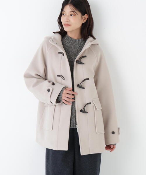 human woman(ヒューマンウーマン)の「◆モッサミドルダッフルコート(ダッフルコート・レディース・ネイビー/ベージュ・MEDIUM)」の13枚目の写真
