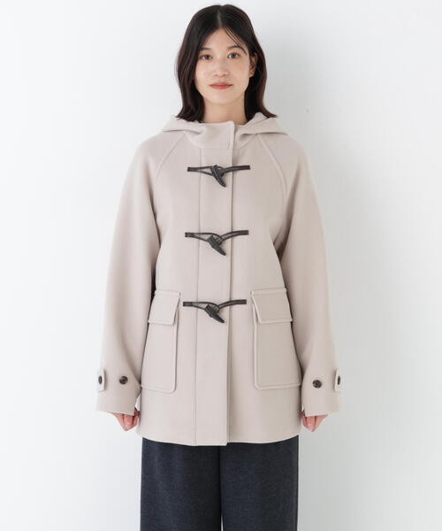 human woman(ヒューマンウーマン)の「◆モッサミドルダッフルコート(ダッフルコート・レディース・ネイビー/ベージュ・MEDIUM)」の15枚目の写真