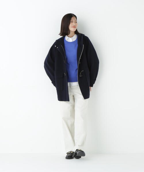 human woman(ヒューマンウーマン)の「◆モッサミドルダッフルコート(ダッフルコート・レディース・ネイビー/ベージュ・MEDIUM)」の20枚目の写真