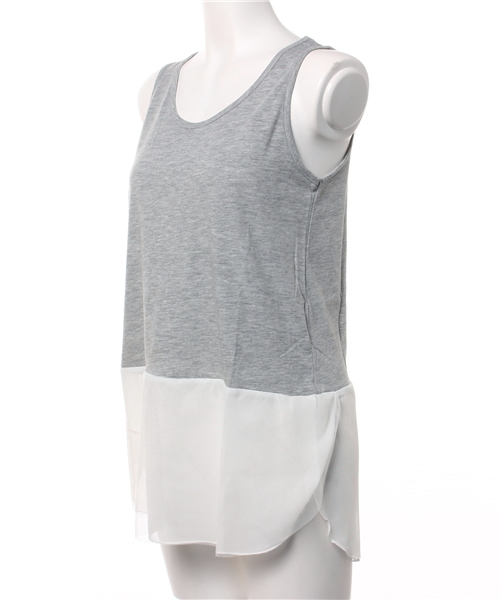 OUTLET（アウトレット）の「【Discoat Petit】裾チュールタンク（タンクトップ・レディース・オフホワイト/杢グレー・LARGE/MEDIUM）」の8枚目の写真