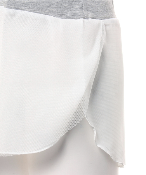 OUTLET（アウトレット）の「【Discoat Petit】裾チュールタンク（タンクトップ・レディース・オフホワイト/杢グレー・LARGE/MEDIUM）」の6枚目の写真