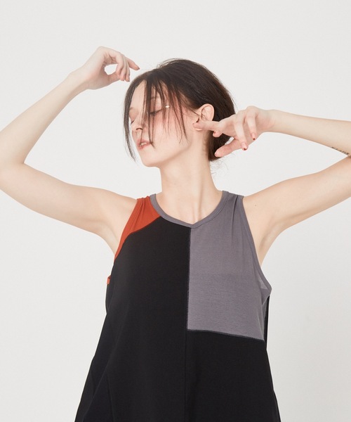bedsidedrama（ベットサイドドラマ）の「Colored Tank Dress（ワンピース・レディース・ライトグレー/ブラック・2）」の3枚目の写真