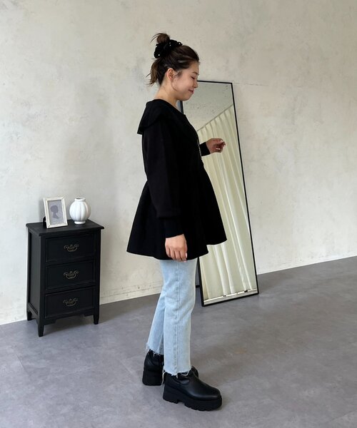 MOMO】ビッグ襟ペプラムニットトップス（ニット/セーター）｜prose