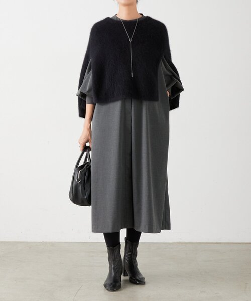 BEARDSLEY　ドライタッチロングワンピース　グレー　ビアズリー　洗える　灰 ロングシャツワンピース | BEARDSLEY(ビアズリー)レディース | PAL