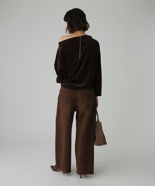 BABYLONE（バビロン）の「【洗濯可】ベロアドレーププルオーバー（Tシャツ/カットソー・レディース・ブラウン/モカ/アイボリー/ダークブルー・フリー）」の10枚目の写真
