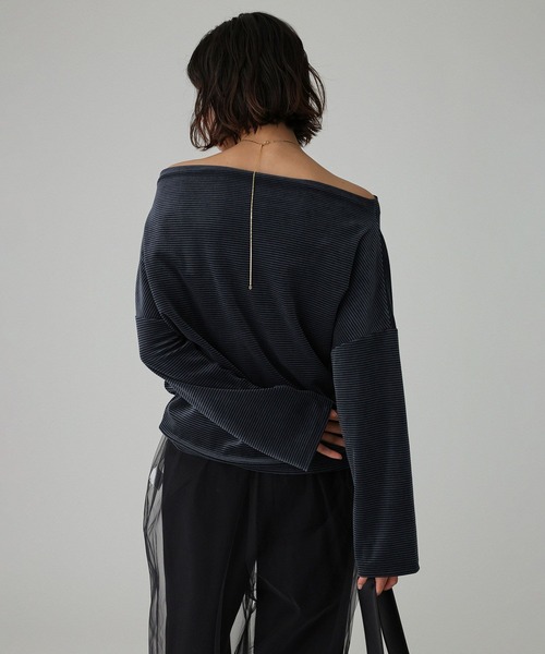 セール】【洗濯可】ベロアドレーププルオーバー（Tシャツ/カットソー