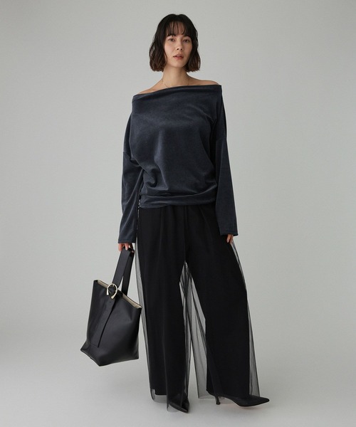 セール】【洗濯可】ベロアドレーププルオーバー（Tシャツ/カットソー