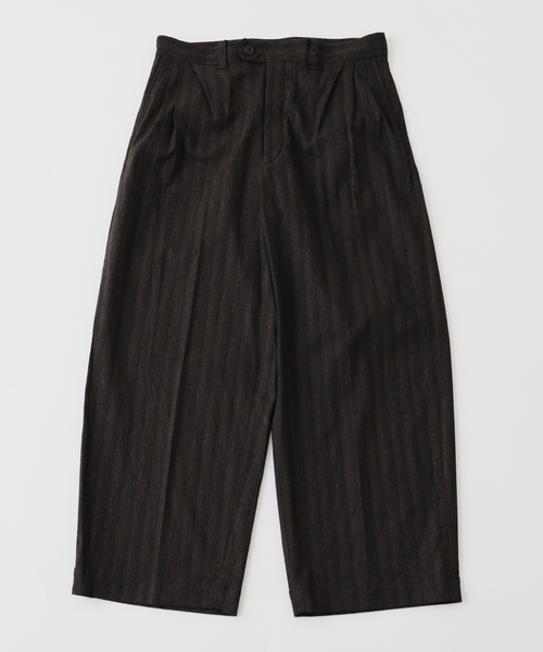 ts(s)(ティーエスエス)の「ts(s) / ティーエスエス Stripe C/W 3 Tuck Baggy Pants(スラックス・メンズ・ブラウン・2/3)」の1枚目の写真