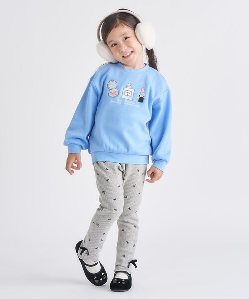 apres les cours（アプレレクール）の「【あったか】リボン裏起毛リブレギンス/7days Style（その他パンツ・キッズ・グレー/ブラック/アイボリー・80/90/100/110/120/130）」の4枚目の写真