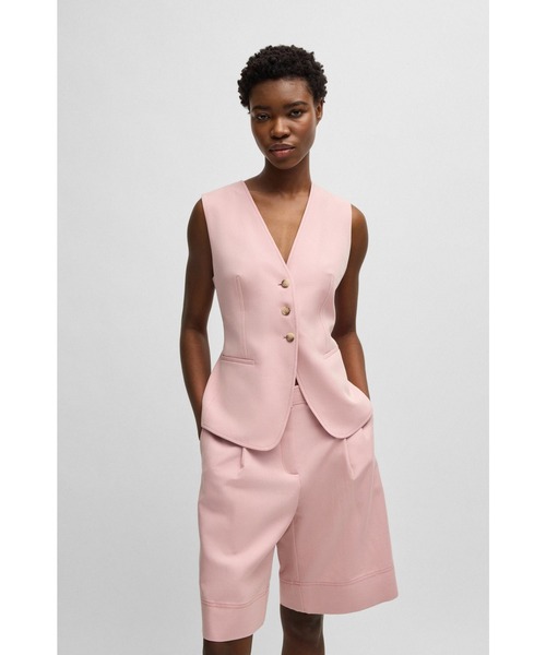 シングルブレスト ウエストコート アジャスタブルストラップ