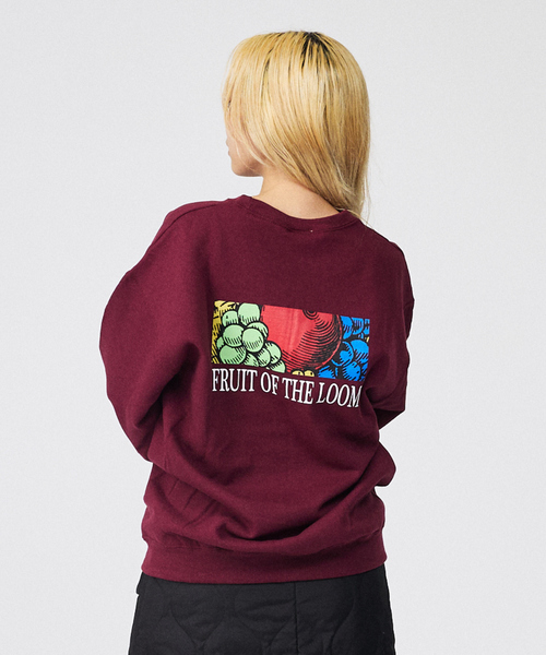 ABAHOUSE(アバハウス)の「【FRUIT OF THE LOOM】PRINT SWEAT2/ロゴ/ユニセックス【WEB限定】(スウェット・メンズ・ブラック/エンジ・M/L/XL)」の2枚目の写真