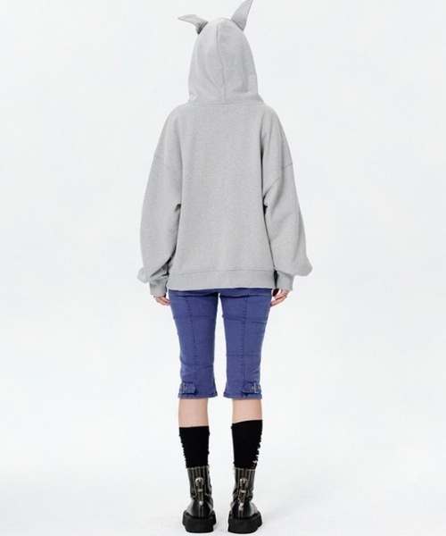 runningHIGH（ランニングハイ）の「【runningHIGH】EAR ZIP UP HOODE / 【ランニングハイ】イヤージップアップパーカー（パーカー・レディース・グレー/ブラック/パープル・ONE SIZE）」の13枚目の写真