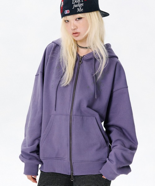 runningHIGH（ランニングハイ）の「【runningHIGH】EAR ZIP UP HOODE / 【ランニングハイ】イヤージップアップパーカー（パーカー・レディース・グレー/ブラック/パープル・ONE SIZE）」の21枚目の写真