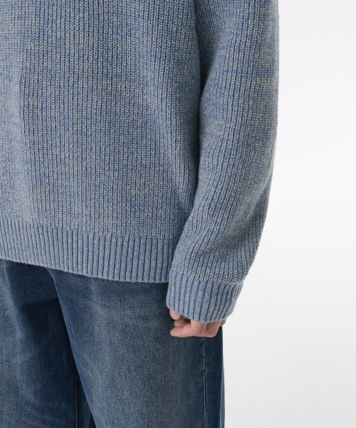 MUSINSA STANDARD（ムシンサスタンダード）の「ミックスドヤーンカラードニット [メランジブルー]（ニット/セーター・メンズ・その他・SMALL/MEDIUM/LARGE/X-LARGE/XX-LARGE）」の5枚目の写真