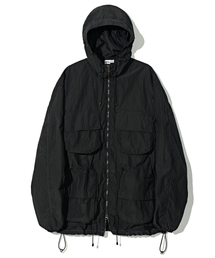 PARTIMENTO（パルティメント）の「VTG ワックスドリップストップマウンテンパーカー ブラック（ナイロンジャケット）」