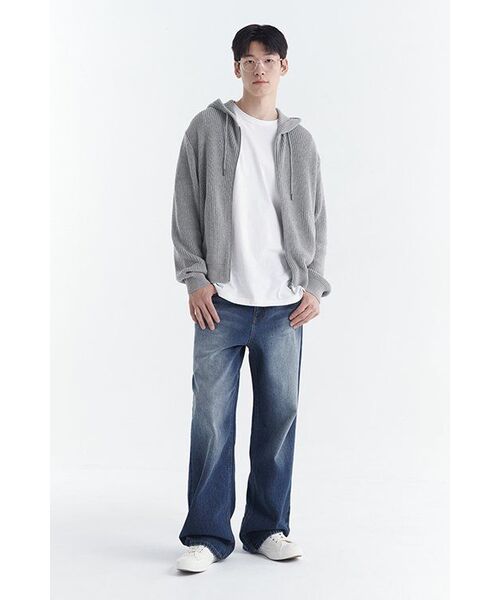 MUSINSA STANDARD（ムシンサスタンダード）の「リブニットフードパーカー[メランジグレー]（ニット/セーター・メンズ・その他・XX-LARGE/LARGE/MEDIUM/SMALL/X-LARGE）」の8枚目の写真