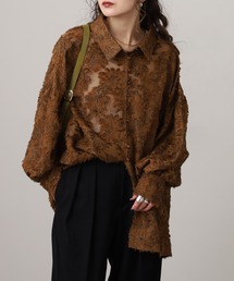 FUNALIVE（ファンアライブ）の「ニュアンスフリンジ ジャガード ボリュームスリーブブラウス（シャツ/ブラウス）」