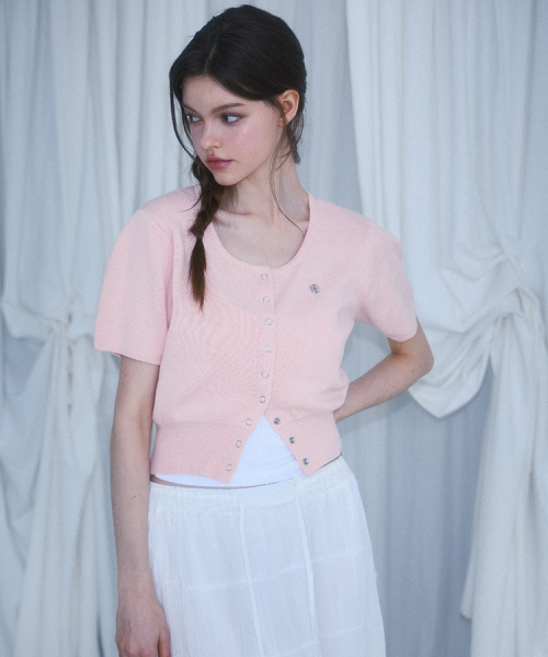 ROSEFRANTZ（ロゼフランツ）の「Eyelet Half Sleeve Cardigan [Pink]（カーディガン/ボレロ・レディース・PINK・OS）」の2枚目の写真