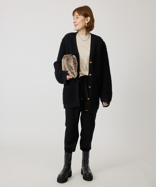 ATON（エイトン）の「ATON エイトン FRESCA NUBUCK ロングスリーブTシャツ KKAGGW0604（Tシャツ/カットソー・レディース・ボルドー/アイボリー・SMALL）」の5枚目の写真