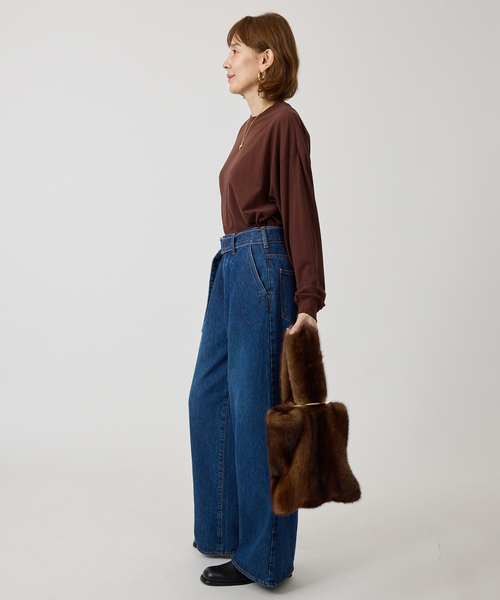 ATON（エイトン）の「ATON エイトン FRESCA NUBUCK ロングスリーブTシャツ KKAGGW0604（Tシャツ/カットソー・レディース・ボルドー/アイボリー・SMALL）」の8枚目の写真