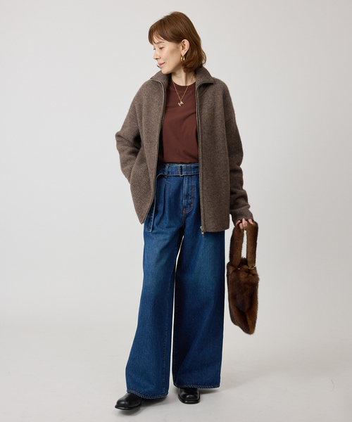 ATON（エイトン）の「ATON エイトン FRESCA NUBUCK ロングスリーブTシャツ KKAGGW0604（Tシャツ/カットソー・レディース・ボルドー/アイボリー・SMALL）」の10枚目の写真