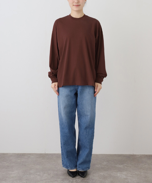 ATON（エイトン）の「ATON エイトン FRESCA NUBUCK ロングスリーブTシャツ KKAGGW0604（Tシャツ/カットソー・レディース・ボルドー/アイボリー・SMALL）」の12枚目の写真