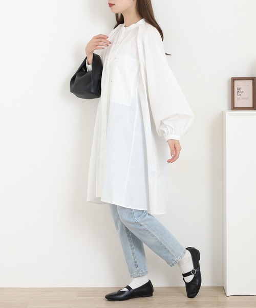 EGLANTINE(エグランティーヌ)の「EGLANTINE ロングブラウス(シャツ/ブラウス・レディース・オフホワイト/モカ/ブラック・40)」の14枚目の写真