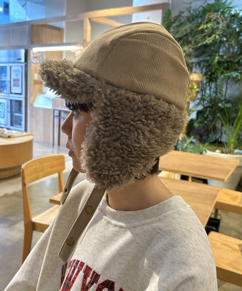 LAC-VERT（ラック・ヴェール）の「リバーシブルファーフライトキャップ（キャップ・レディース・ブラウン/アイボリー・FREE）」の6枚目の写真