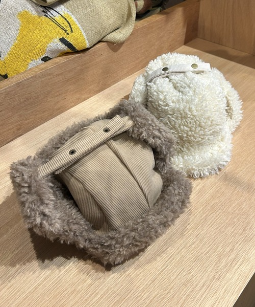 LAC-VERT（ラック・ヴェール）の「リバーシブルファーフライトキャップ（キャップ・レディース・ブラウン/アイボリー・FREE）」の7枚目の写真