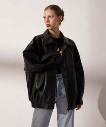 LADY VOLUME（レディーボリューム）の「465-1 VEGAN LEATHER OVERSIZED JACKET（ライダースジャケット・レディース）」