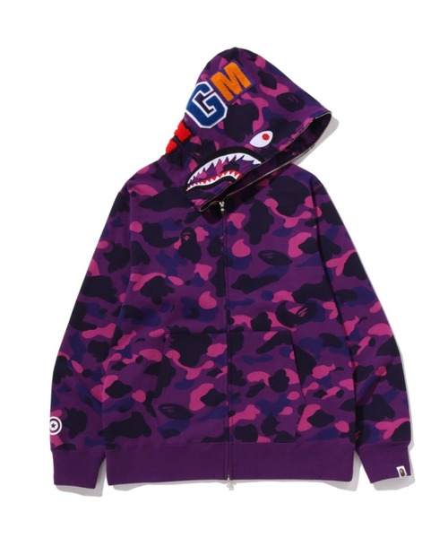 A BATHING APE(アベイシングエイプ)の「COLOR CAMO SHARK FULL ZIP HOODIE(パーカー・メンズ・ブラック/パープル/ネイビー/レッド・X-LARGE/SMALL/XXX-LARGE/XX-LARGE/LARGE/MEDIUM)」の1枚目の写真