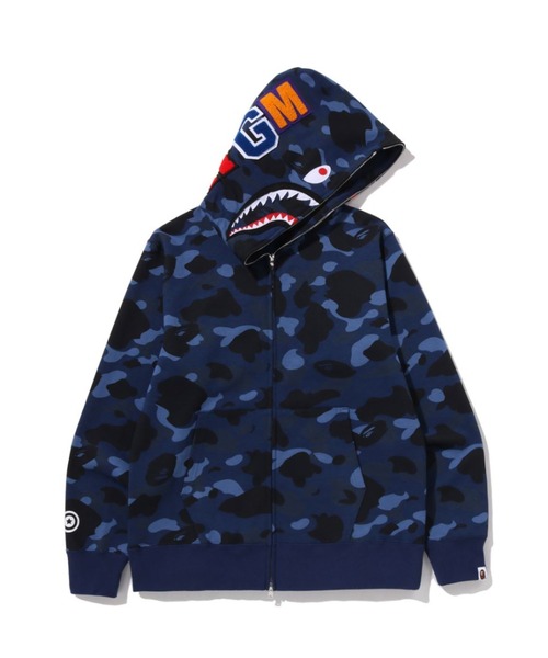 A BATHING APE(アベイシングエイプ)の「COLOR CAMO SHARK FULL ZIP HOODIE(パーカー・メンズ・ブラック/パープル/ネイビー/レッド・X-LARGE/SMALL/XXX-LARGE/XX-LARGE/LARGE/MEDIUM)」の3枚目の写真