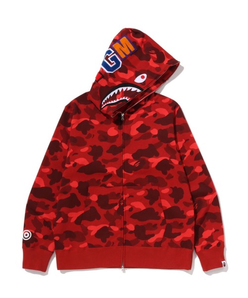 A BATHING APE(アベイシングエイプ)の「COLOR CAMO SHARK FULL ZIP HOODIE(パーカー・メンズ・ブラック/パープル/ネイビー/レッド・X-LARGE/SMALL/XXX-LARGE/XX-LARGE/LARGE/MEDIUM)」の4枚目の写真