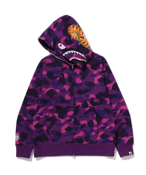 A BATHING APE(アベイシングエイプ)の「COLOR CAMO SHARK FULL ZIP HOODIE(パーカー・メンズ・ブラック/パープル/ネイビー/レッド・X-LARGE/SMALL/XXX-LARGE/XX-LARGE/LARGE/MEDIUM)」の7枚目の写真