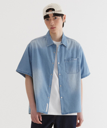 ウォッシングデニムハーフシャツ Light Blue