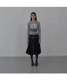 PRINTED JERSEY TOP (MELANGE GREY)