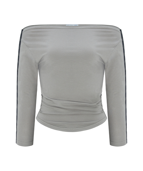 PLEASENOFOLLOW（プリーズノーフォロー）の「Lexi Hooked Shirring top (Mocha Grey)（Tシャツ/カットソー・レディース・その他・FREE）」の2枚目の写真
