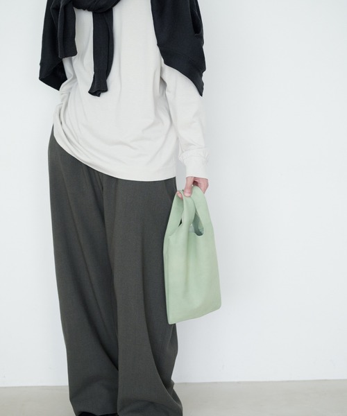 STANDARD SUPPLY(スタンダードサプライ)の「スタンダードサプライ / SHEEP SUEDE シープスエード / MINI BAG ミニバッグ(トートバッグ・レディース・グレー/スモークピンク/ブラウン/ライム/ベージュ/ミント・FREE)」の12枚目の写真