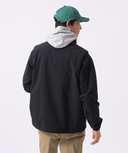 BEAMS GOLF(ビームスゴルフ)の「ORANGE LABEL / 2WAY ストレッチ リップストップブルゾン(ブルゾン・メンズ・ベージュ/ブラック・MEDIUM/LARGE/X-LARGE/SMALL)」の5枚目の写真