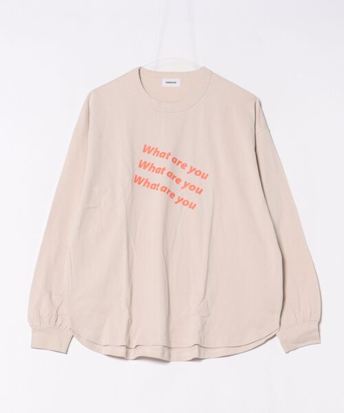 GENERATOR(ジェネレーター)の「ジェネレーター What L/S Tシャツ(Tシャツ/カットソー・レディース・チャコールグレー/ベージュ系その他/ホワイト・F)」の3枚目の写真