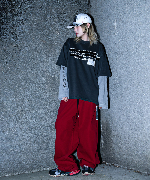 BLACK BLOND(ブラック ブロンド)の「ビビディヒドゥンスローガンピグメント半袖Tシャツ(チャコール)(Tシャツ/カットソー・レディース・その他・MEDIUM/LARGE/X-LARGE)」の3枚目の写真