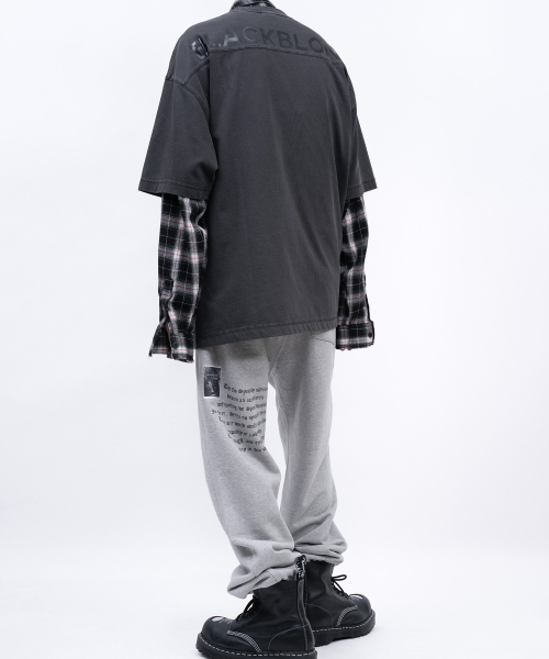 BLACK BLOND(ブラック ブロンド)の「ビビディヒドゥンスローガンピグメント半袖Tシャツ(チャコール)(Tシャツ/カットソー・レディース・その他・MEDIUM/LARGE/X-LARGE)」の6枚目の写真