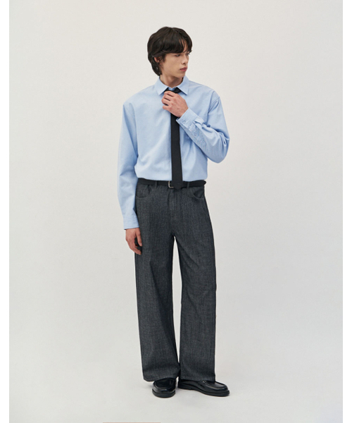 WORK ON BODY OFF（ワークオンボディオフ）の「オーバーサイズコットンオックスフォードシャツ[スカイブルー]（シャツ/ブラウス・メンズ・その他・LARGE/MEDIUM/X-LARGE）」の2枚目の写真