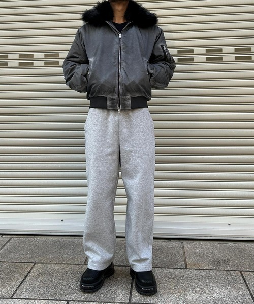 NYLAUS（ナイラス）の「【NYS】ヴィンテージ加工 脱着ファー 2WAYフライトジャケット ファーブルゾン（MA-1・メンズ・グレー/カーキ/ブラック・M/L）」の10枚目の写真