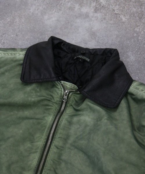 NYLAUS（ナイラス）の「【NYS】ヴィンテージ加工 脱着ファー 2WAYフライトジャケット ファーブルゾン（MA-1・メンズ・グレー/カーキ/ブラック・M/L）」の19枚目の写真