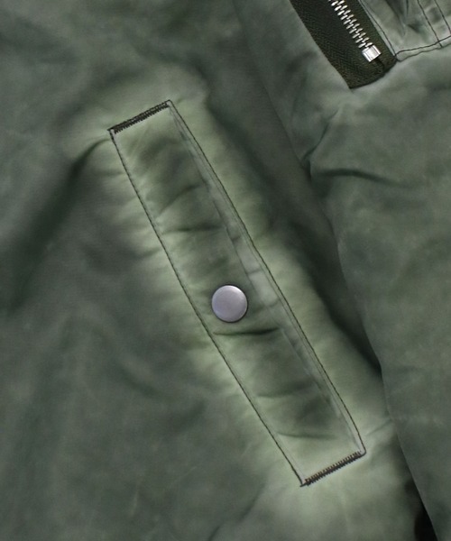 NYLAUS（ナイラス）の「【NYS】ヴィンテージ加工 脱着ファー 2WAYフライトジャケット ファーブルゾン（MA-1・メンズ・グレー/カーキ/ブラック・M/L）」の21枚目の写真