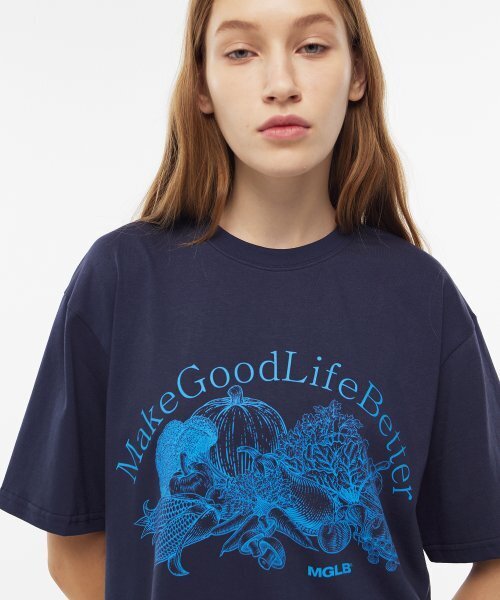 MATCHGLOBE(マッチグローブ)の「ベジタブルドローイングボックスT(ネイビー)(Tシャツ/カットソー・レディース・その他・FREE)」の2枚目の写真