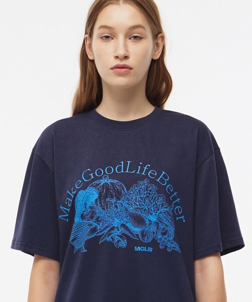 MATCHGLOBE(マッチグローブ)の「ベジタブルドローイングボックスT(ネイビー)(Tシャツ/カットソー・レディース・その他・FREE)」の4枚目の写真